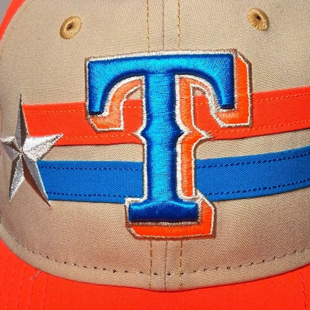 Texas Rangers Baseball Orange New Era 39THIRTY Men's Adjustable strap Hat cap